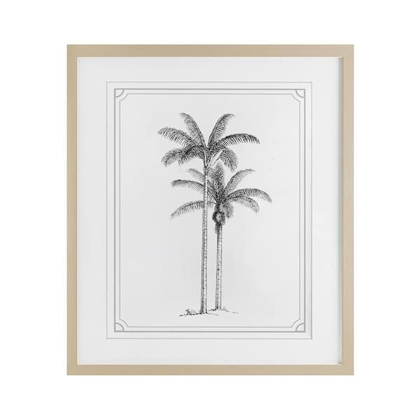 Vintage Simple Palm Tree by Lettered and Lined Birch Framed Nature Graphic Art Print 16 in. x 13 in.