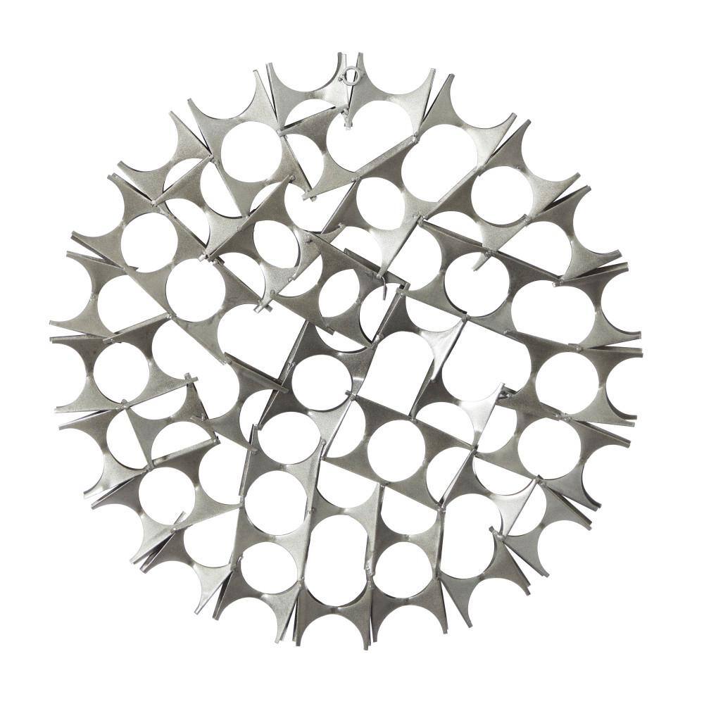 Set of 3 Silver Metal Starburst Wall Sculptures