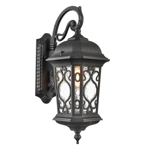 CLAXY Outdoor Wall Light Fixture Black Exterior Wall Lantern Waterproof