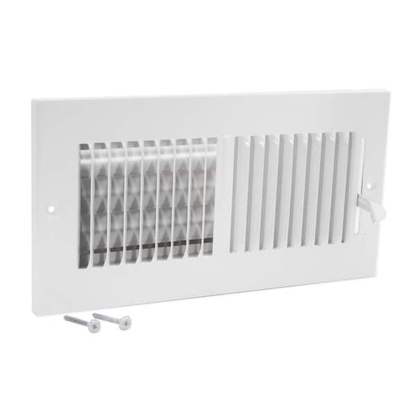 EZ-FLO 10 in. x 4 in. 2-Way Steel Wall/Ceiling Register, White