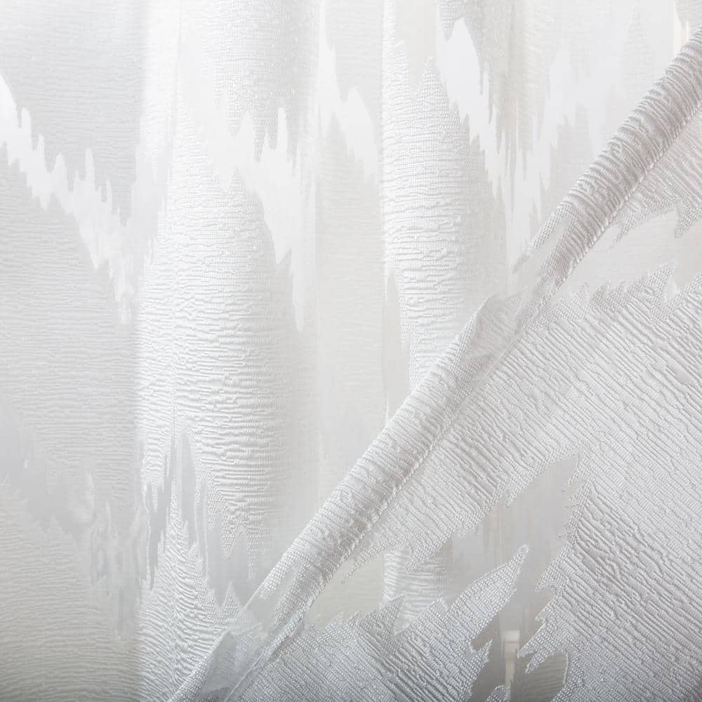 White Sheer Grommet Indoor Polyester Window Curtain Panel