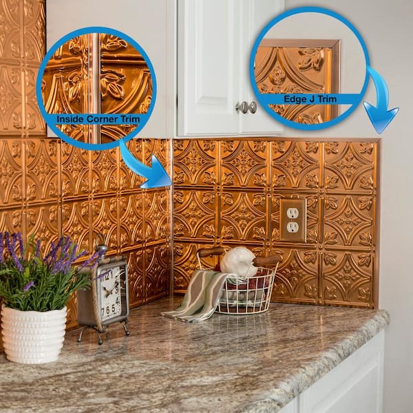 Fasade® Brushed Nickel Large Profile Backsplash Accessory Kit - 9 Piece