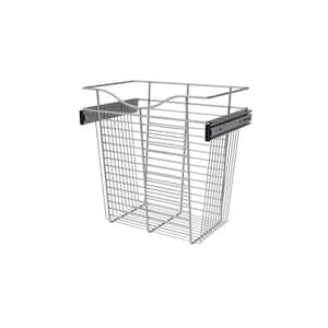 18 in. H x 18 in. W Chrome Steel 1-Drawer Wide Mesh Wire Basket
