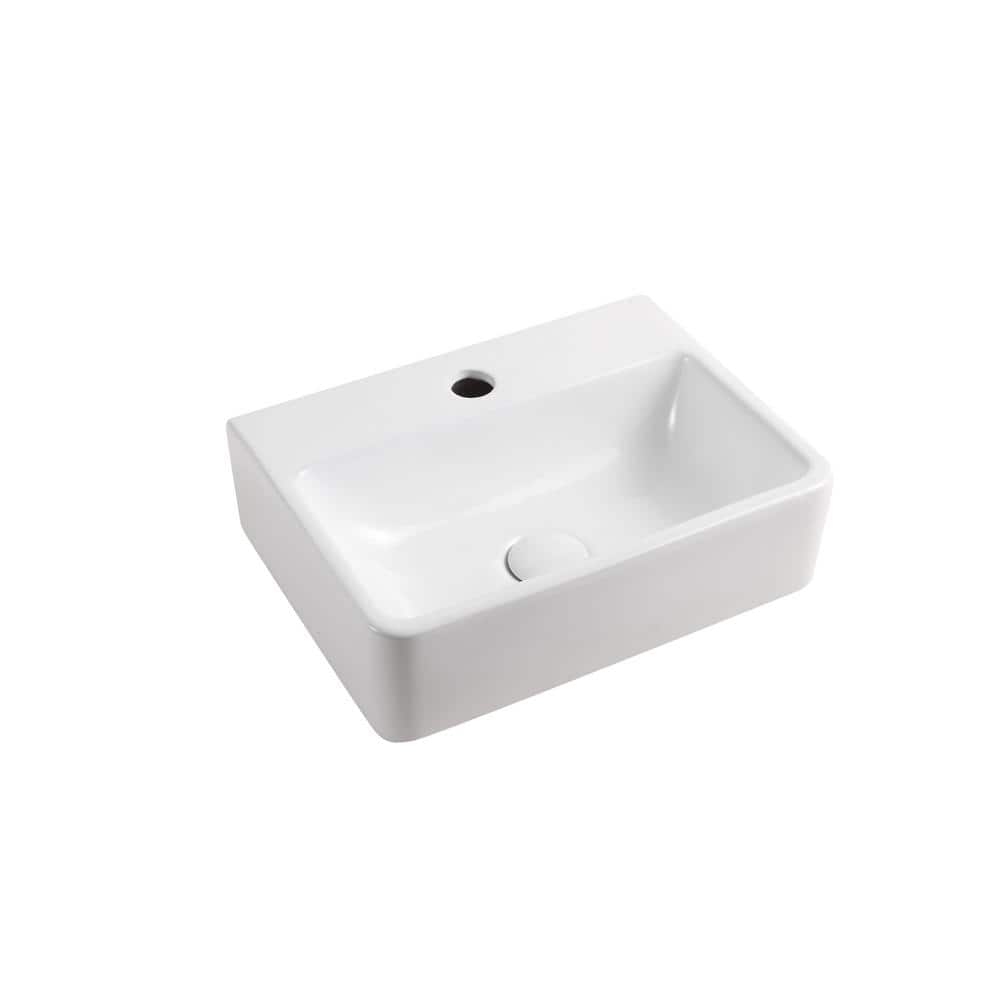 Elanti Wall-Mounted Bathroom Sink in White EC1808 - The Home Depot