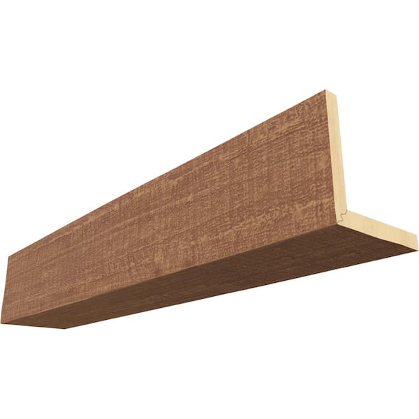 Ekena Millwork Endurathane 6 in. H x 4 in. W x 8 ft. L Rough Cedar Toffee Faux Wood Beam