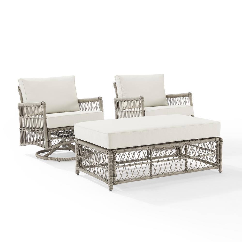 CROSLEY FURNITURE Thatcher 3Piece Wicker Patio Conversation Set with