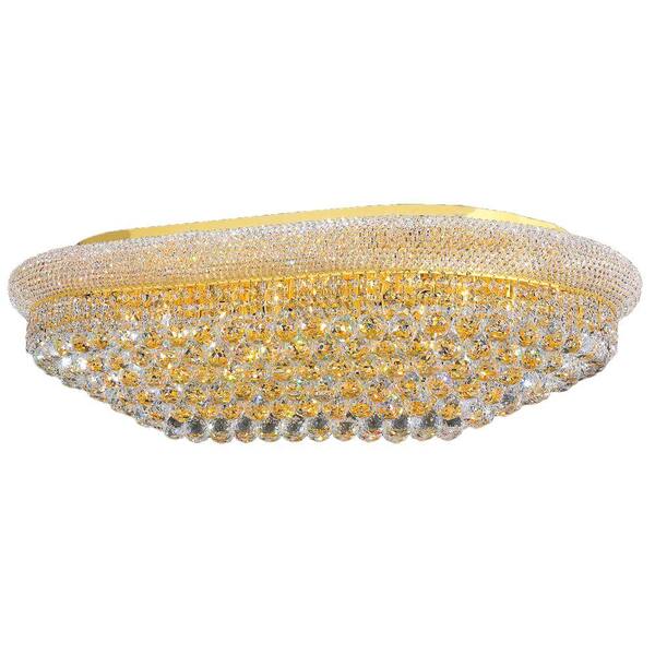 Worldwide Lighting Empire Collection 24-Light Crystal and Gold Ceiling Light