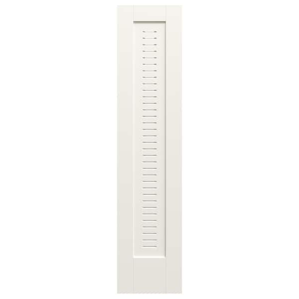 18 in. x 80 in. 1-Panel Solid Core White Primed MDF Wood Interior Door Slab with Full Modern Ventilated Panel Louver