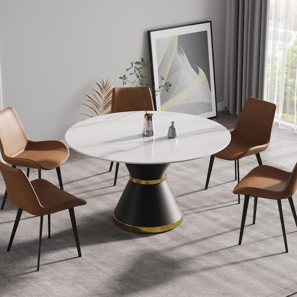 Gray Mid-Century Faux Leather Dining Chair whit Solid Wood Legs (Set of 2)