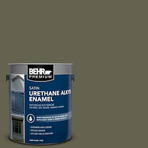 1 gal. #N350-7A Mountain Olive Urethane Alkyd Satin Enamel Interior/Exterior Paint