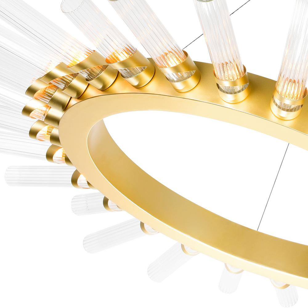 Satin Gold and Crystal 48" Modern Chandelier