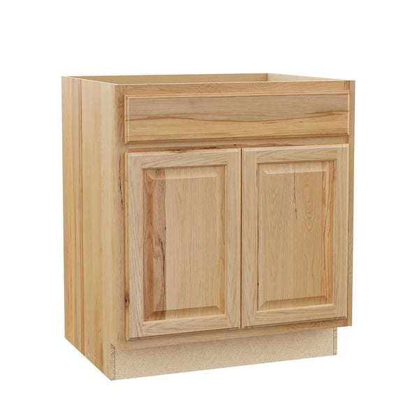 Hampton 30 in. W x 24 in. D x 34.5 in. H Assembled Sink Base Kitchen Cabinet in Natural Hickory