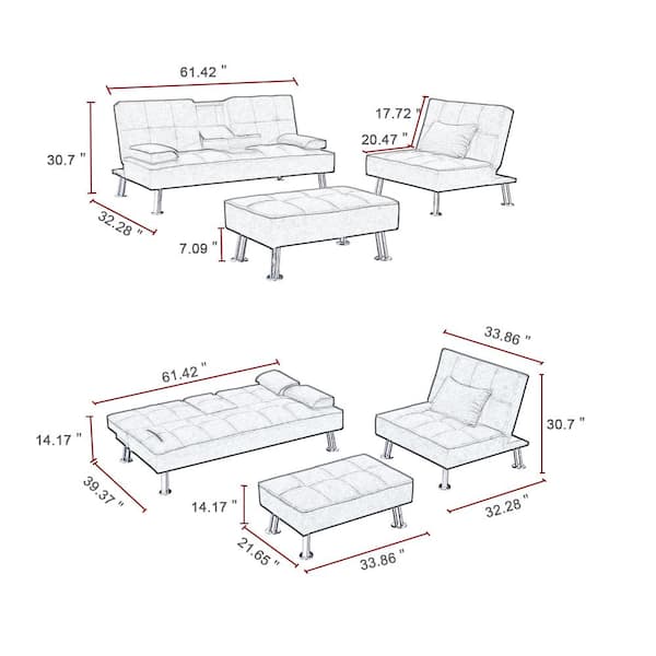 Twin Sofa Bed Dimensions Baci Living Room