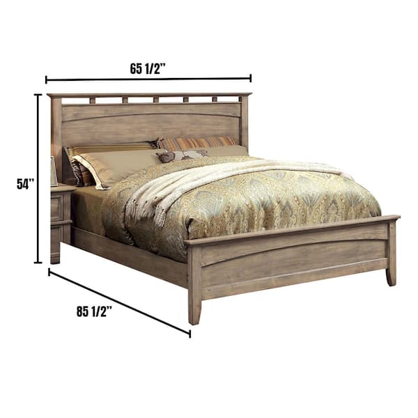 Loxley Low Footboard Queen Bed in Weathered Oak Finish