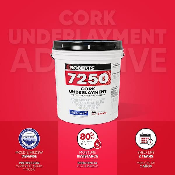 7250 16 qt. (4 Gal.) Professional-Grade Cork Underlayment Floor Adhesive