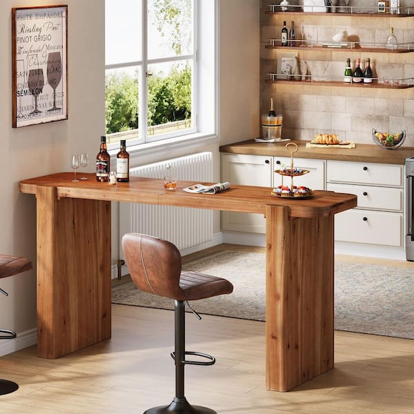 ソマビト　THE BAR COUNTER TABLE BYBLIGHT Kearsten 35 in. H Solid Wood Brown Rectangle Counter