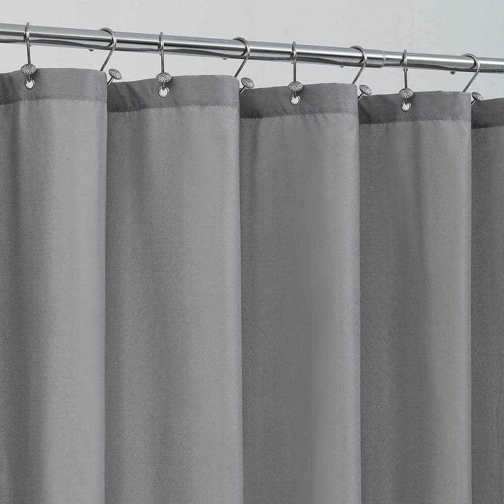 72 in. W x 84 in. L Waterproof Fabric Shower Curtain in Grey