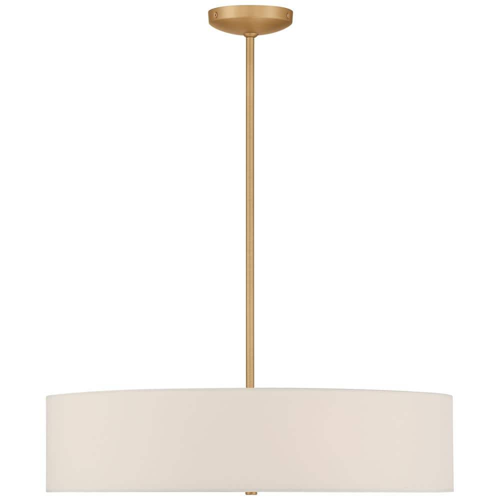 Transitional 24" Brass Drum LED Ceiling Light
