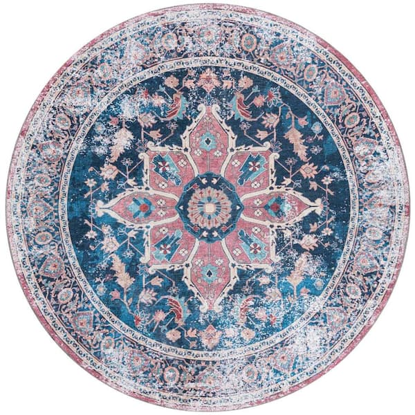 Yara Aramis Navy Blue 7 ft. 10 in. x 7 ft. 10 in. Area Rug