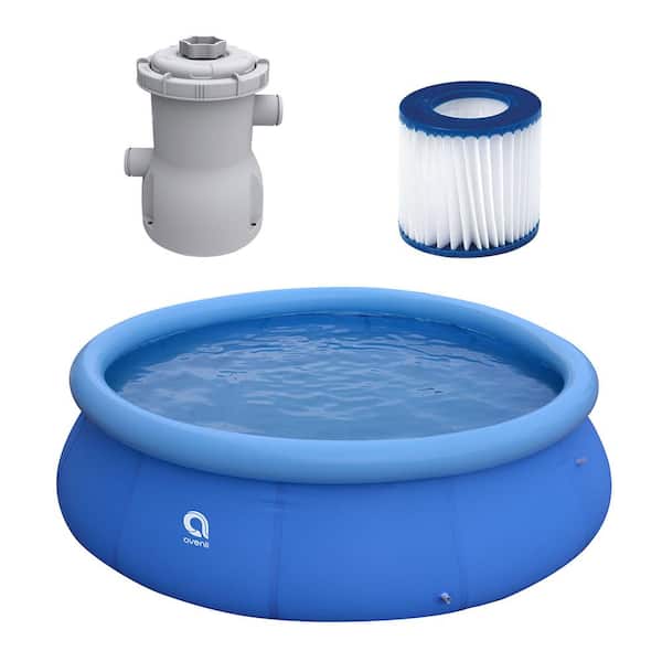 JLeisure 30 in. x 12 ft. Round Inflatable Swimming Pool Bundle with Filter Cartridge and Pump