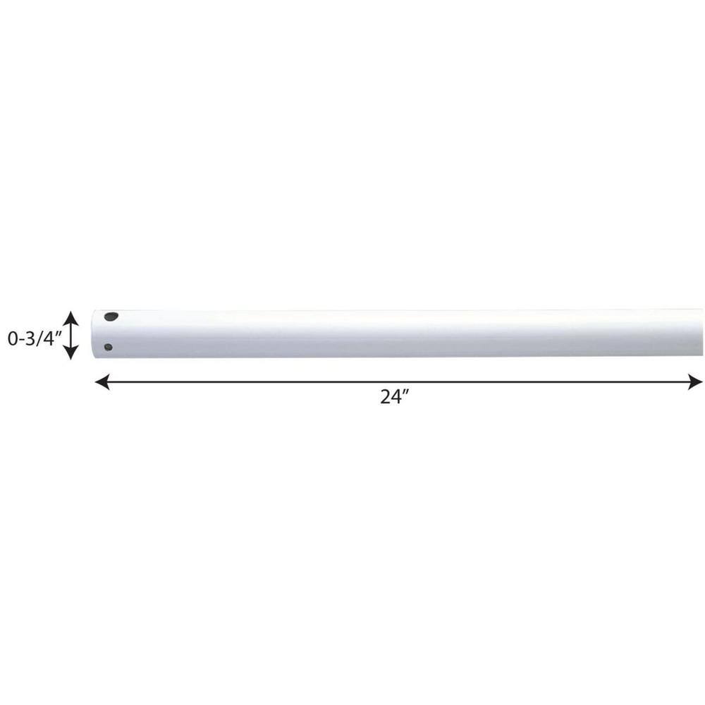 White 24-Inch Steel Ceiling Fan Downrod