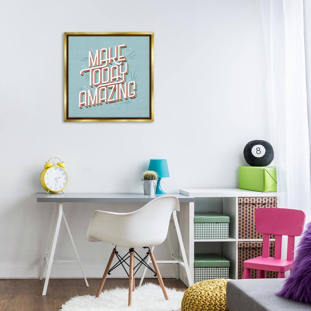 Vintage Make Today Amazing by Sarah Hickman Gold Floater Frame Typography Graphic Art Print 25 in. x 25 in. price history on PriceWatchPro