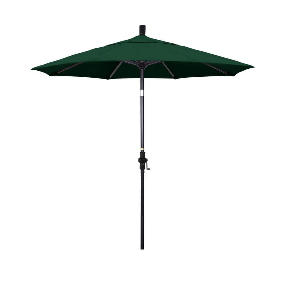 7.5 ft. Black Aluminum Market Patio Umbrella with Collar Tilt Crank Lift in Hunter Green Olefin price history on PriceWatchPro