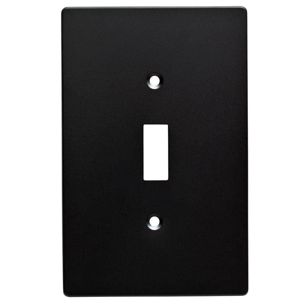 Hampton Bay (1-Pack) Subway Tile 1-Gang Matte Black Switch/Toggle Outlet  Metal Wall Plate W32731-FB-U - The Home Depot, image size:1000x1000