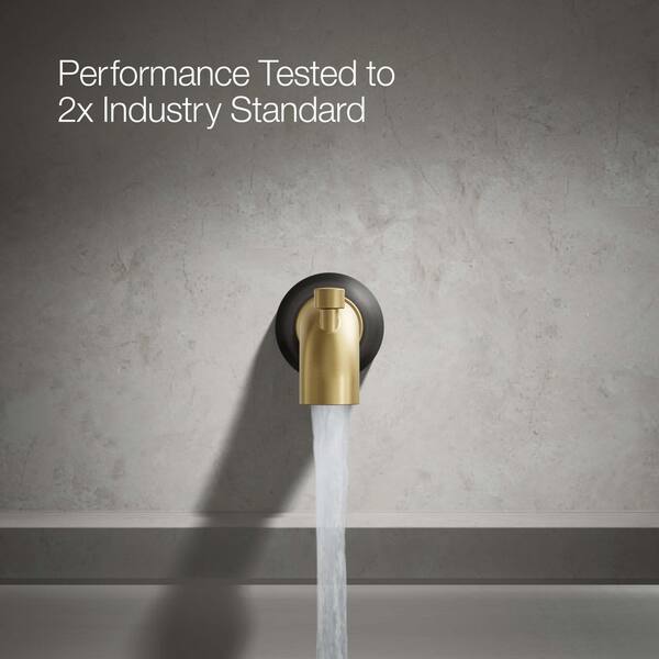 KOHLER Tone Wall-Mount Bath Spout with Diverter in Matte Black with Moderne Brass