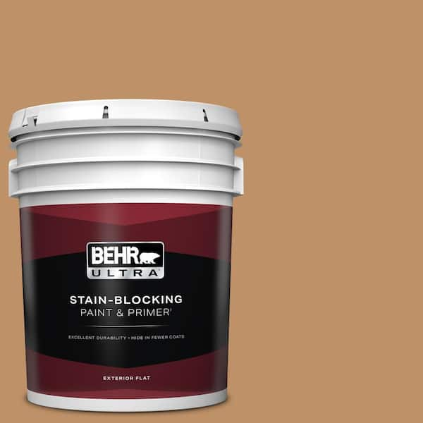 BEHR ULTRA 5 gal. Home Decorators Collection #HDC-CL-15 Burnished Caramel Flat Exterior Paint & Primer