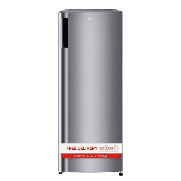 LG 20 in. W. 6 cu. ft. Single Door Upright Freezer with Direct Cooling in Platinum Silver