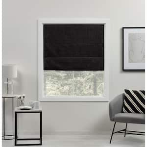Acadia Black Cordless Total Blackout Roman Shade 23 in. W x 64 in. L