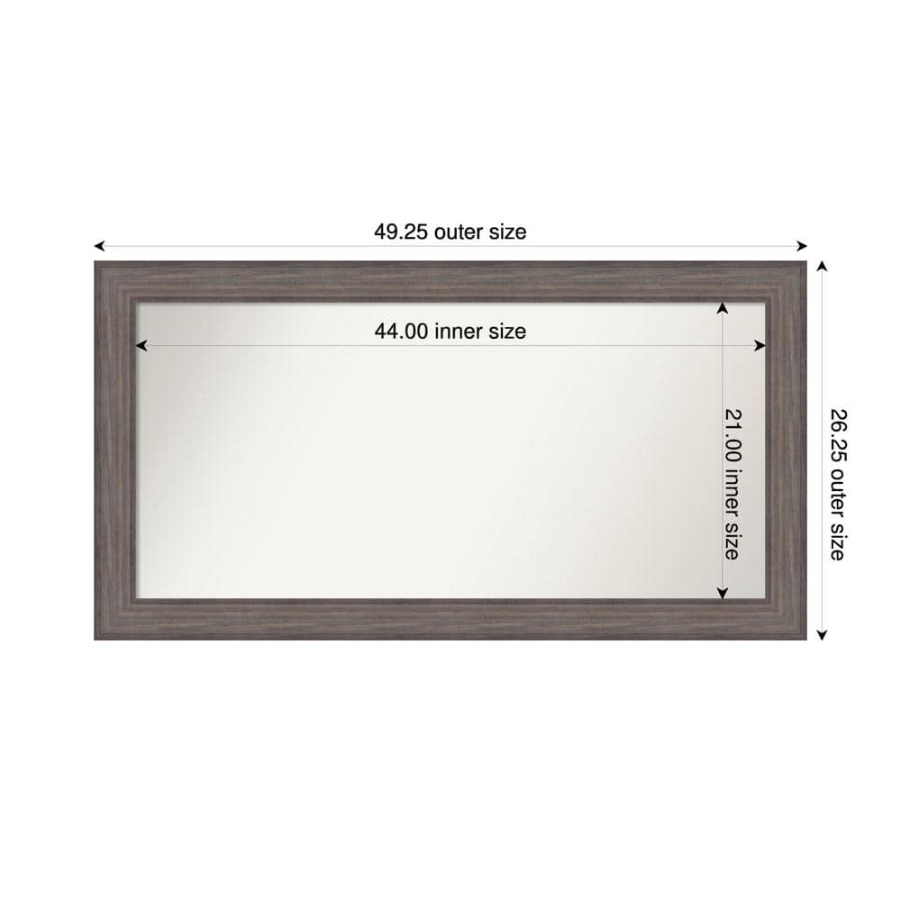 Country Barnwood 49.25 in. W. x 26.25 in. Custom Non-Beveled Wood Framed Bathroom Vanity Wall Mirror price history on PriceWatchPro