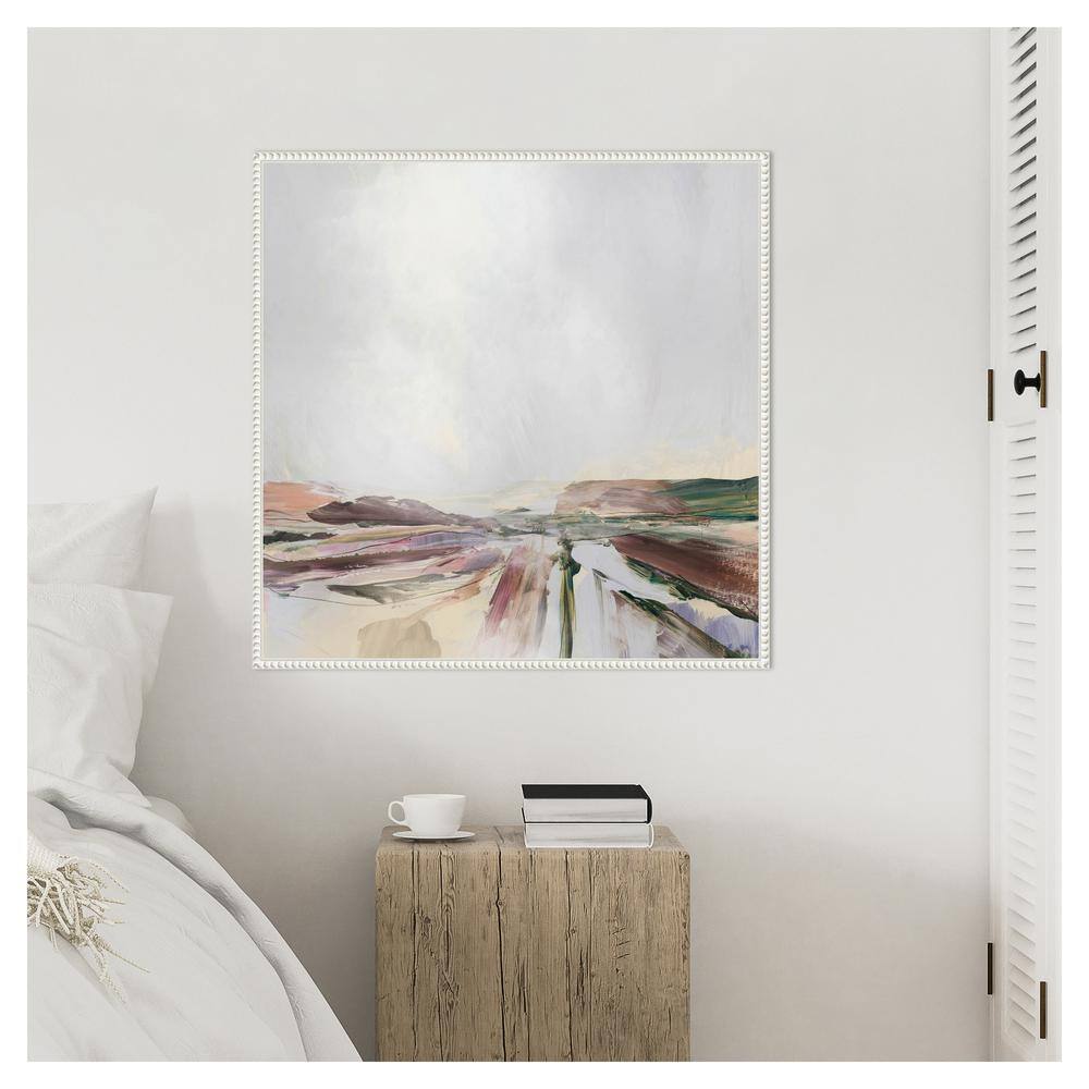 30" x 30" Abstract Landscape Canvas Wall Art with Beaded Frame