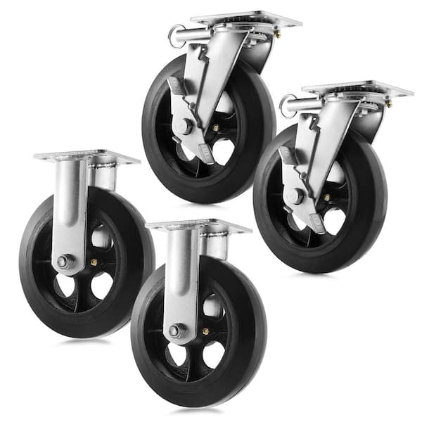 GypTool Heavy Duty Swivel Caster Wheel Set of 2 Wheels 8 x 2-500 lb Capacity