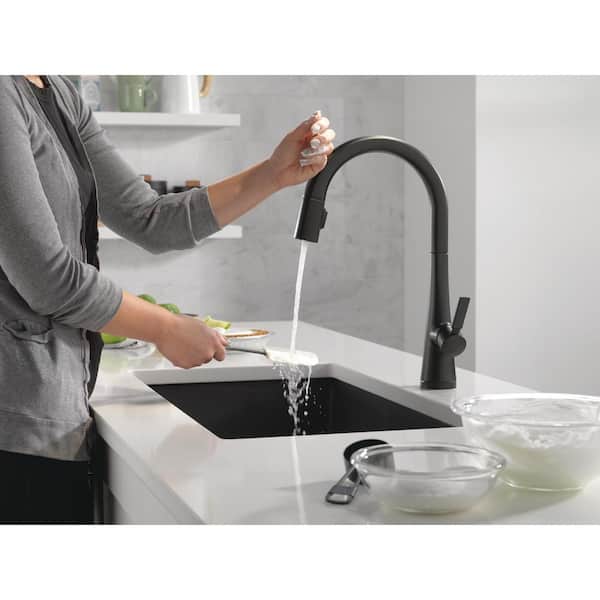 Monrovia Single-Handle Pull Down Sprayer Kitchen Faucet with Touch2O Technology in Matte Black