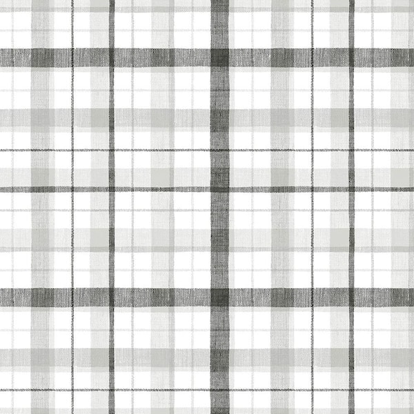 Linen Plaid Vinyl Roll Wallpaper (Covers 55 sq. ft.)