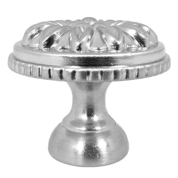 Stone Mill Hardware Dahlia 1-3/8 in. Satin Nickel Round Cabinet Knob  CP82112-SN - The Home Depot