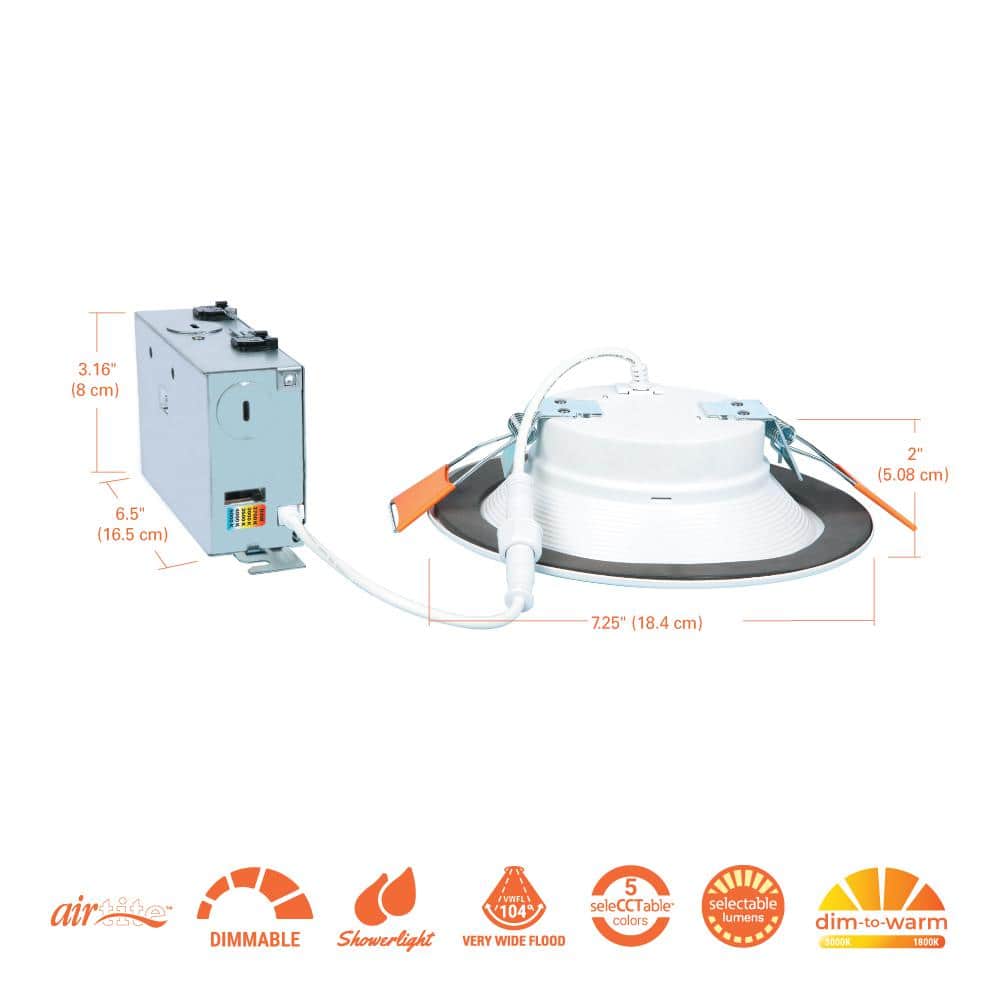 White Aluminum 6-Inch Canless Recessed LED Downlight