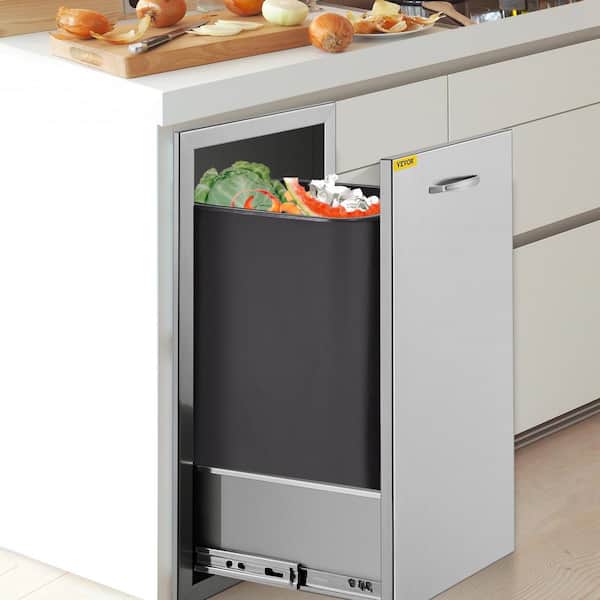 Hold N' Storage Under Cabinet Double Trash Can Pull Out Heavy Duty Metal Sliding System with 5 Year Limited Warranty -Cans Not Included., Size: 17 W x