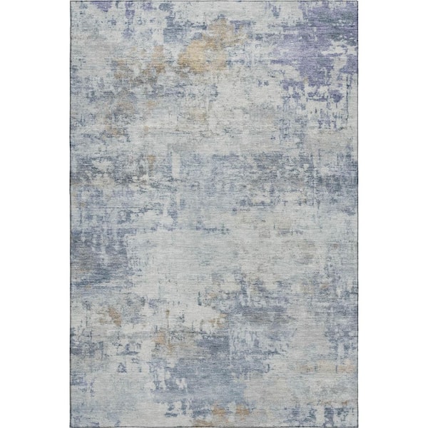 Mayfield Premium Machine Washable Abstract AMF2371 Sky 5 ft. x 7 ft. 6 in. Area Rug