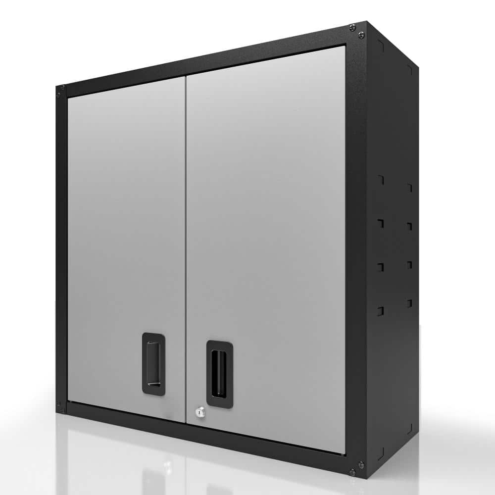 Garage Wall Mounted Storage Cabinet with 2 Doors 1 Shelf Lockable Metal Tool Cabinet for Utility Room Gray price history on PriceWatchPro