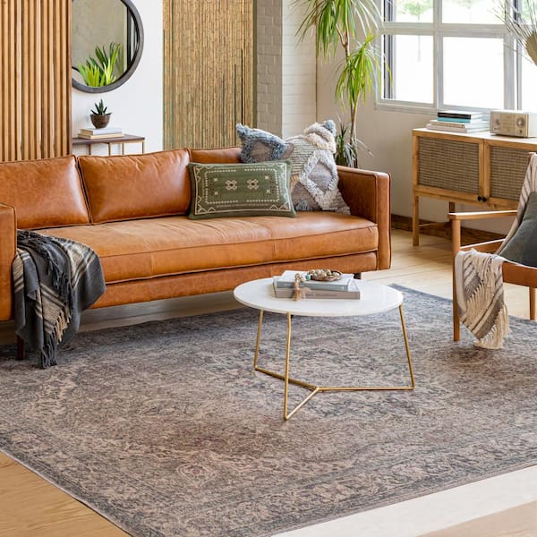 Kildonan Brown 8 ft. x 10 ft. Indoor Machine-Washable Area Rug