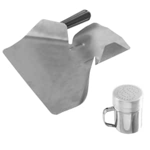 2-Piece Stainless-Steel Serving Accessories Kit, Popcorn Scoop and Seasoning Shaker Set