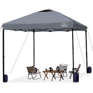 Outdoor Deep Gray 9.5 ft. x 9.5 ft. Waterproof Pop Up Commercial Canopy Tent with Adjustable Legs, Air Vent, Carry Bag
