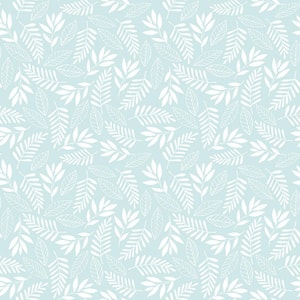 Tiny Tots 2-Collection Turquoise/White Glitter Finish Kids Koala Leaf Design Non-Woven Paper Wallpaper Roll