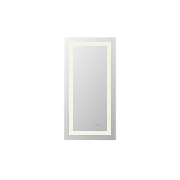 Unbranded Timeless Home 60 in. W x 42 in. H Rectangular LED Frameless Mirror