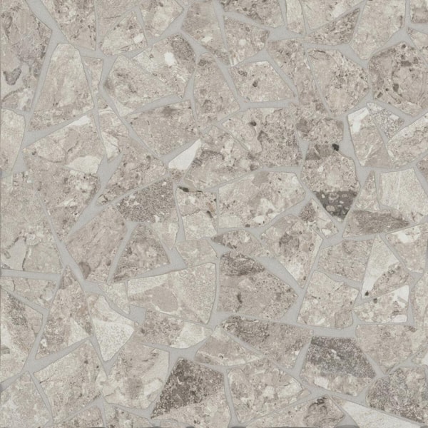 Bedrosians Frammenta Square 12 in. x 12 in. Light Grey Porcelain Mosaic Tile (10.66 sq. ft./Case)
