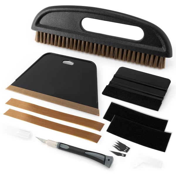 Angel Sar 4-Pieces Wallpaper Smoothing Tool Kit with Sponge Seam Roller, Vinyl Squeegee, Cutting Tool for Graphics Installation