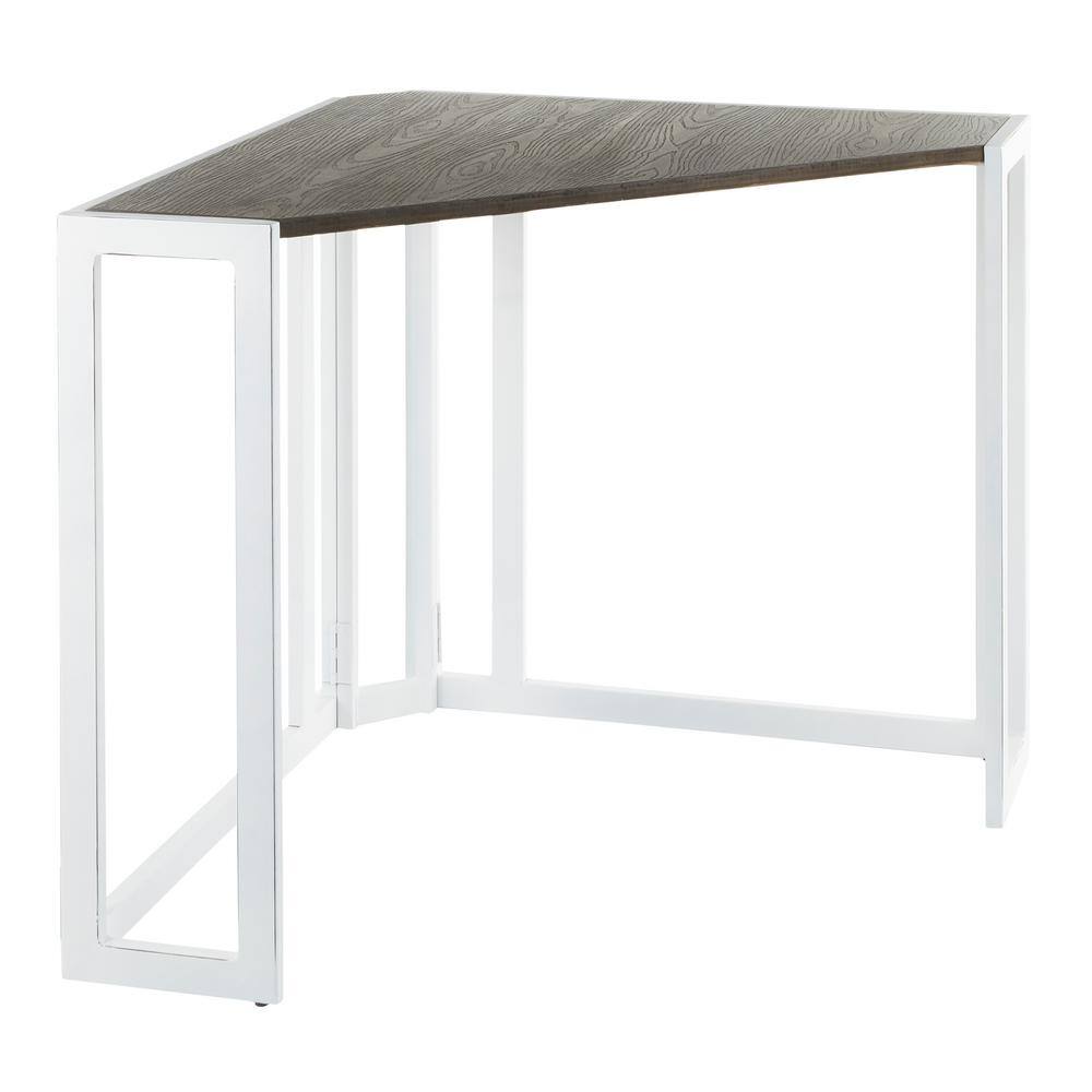 Lumisource 46 in. Corner White Computer Desk OFDCROMAN VWES The Home